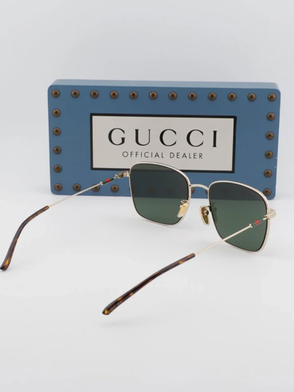 Gucci GG2097SK 002 Square Sunglasses - Gold\Green